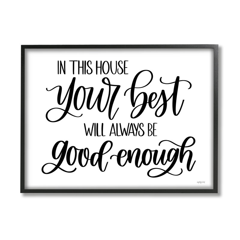 " Your Best Is Enough Motivating Phrase " by Imperfect Dust, Midnight Black Framed Giclee, 11" H x 14" W x 1.5" D