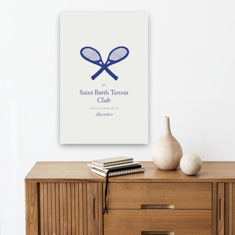 «Saintbarthtennisclub Classic Minimalist Retro Summer», impression d'art mural, 18" H x 12" W
