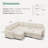 Abramson Upholstered Sleeper Sectional Sofa Bed With Ottoman   -117494732
