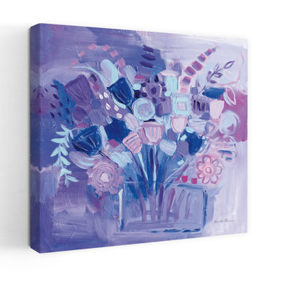 Pastels de jardin contemporains avec art abstrait bleu