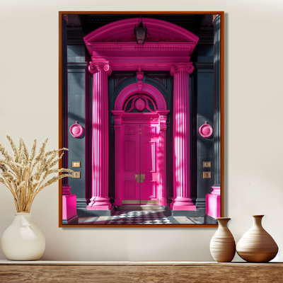 Pink Black Treasured Bank Door - Banks Wall Art Living Room