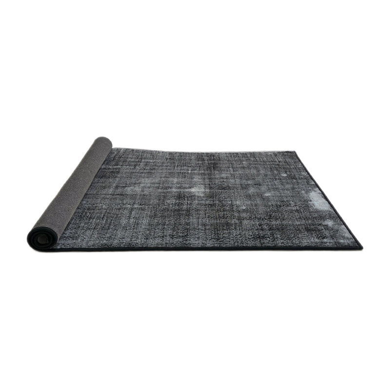 Tapis gris anthracite en laine Fran, Rond 8 pi