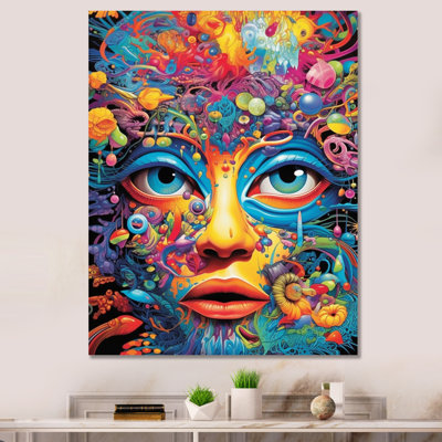 Bouddhiste, symbole des yeux du dieu qui voit tout, encadré sur toile