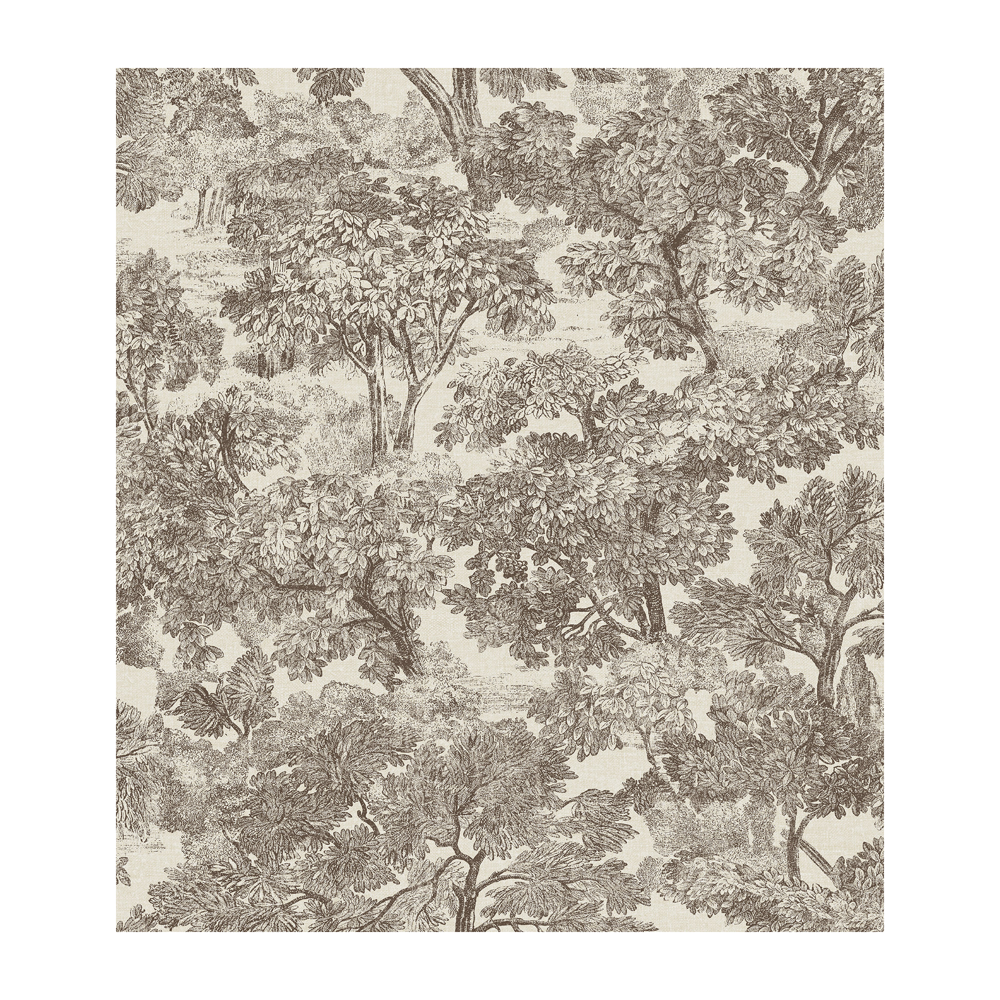 Otera Toile 33' x 20.5" Wallpaper Roll, Brown