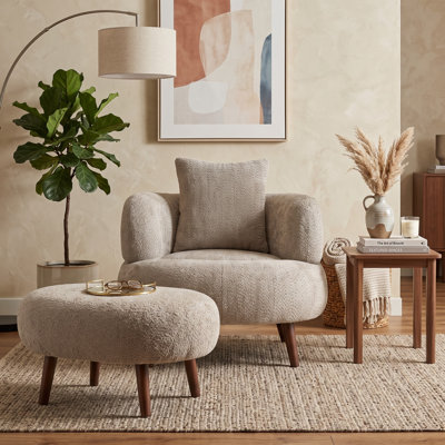 Fauteuil club de style nordique en chenille 36 pouces L 36,4 po x l 36,0 po x H 29,1 po Nordic Style