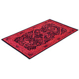 Overdyed Hand-Knotted Wool Modern-Contemporary Red Area Rug 2' 8" x 4' 2"