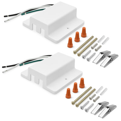 Rosace flottante Luxrite pour rail H, rosace d'alimentation pour éclairage sur rail H, compatible avec les circuits simples triphasés 120 V de type H, blanc, lot de 2