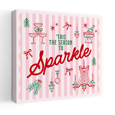 Holiday Celebration Elegant Retro Vintage Christmas Tree Winter Landscape Wall Art Print