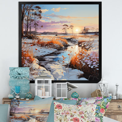 Prayies Winter Scenery Country Charm sur impression sur toile