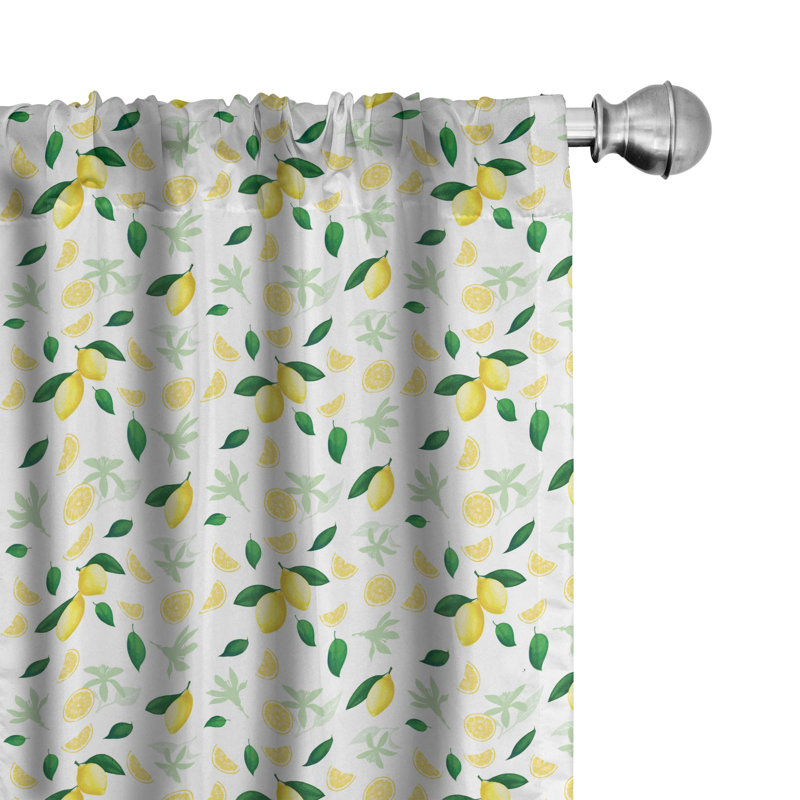 Lemon Semi-Sheer Rod Pocket Sliding Panel, 28" x 95"