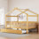Lit double en bois avec lit gigogne simple