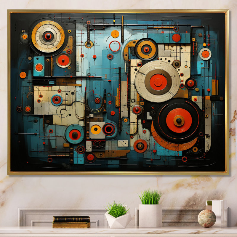 Tableau électrique I - Impression, Cadre flottant doré, H 30 po x l 40 po x P 1,5 po