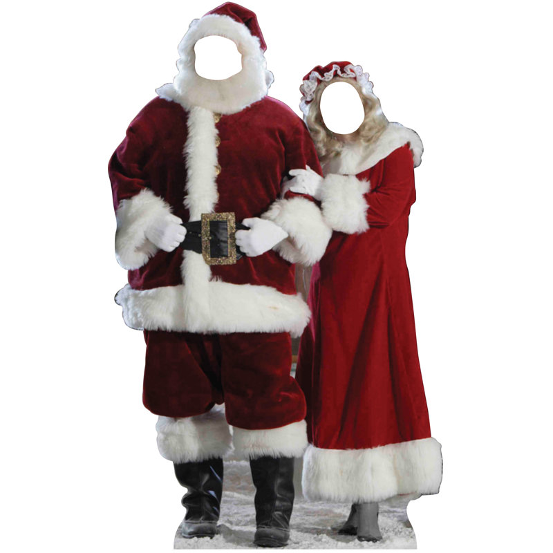 Père Noël de Noël et madame Claus debout en carton