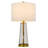 Heber Table Lamps Set of 2 26"H Antique Brass Glass 100W E26 Rippled Glass Shades White