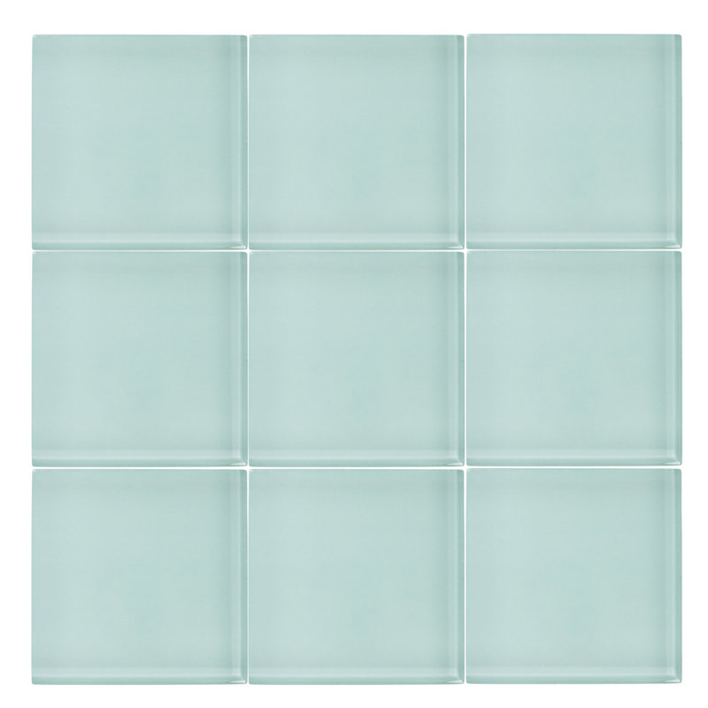 Carreau de verre 4 po x 4 po, Bleu printemps