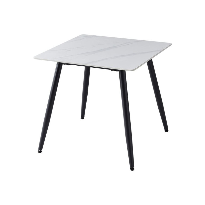 Brusly Solid Wood Dining Table, White Matt