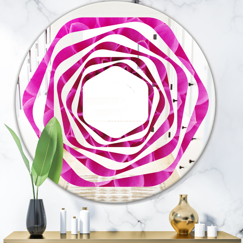 Miroir mural sans cadre Flower and Petals, H 23,6 po x l 23,6 po, Swirl Frameless Mirror