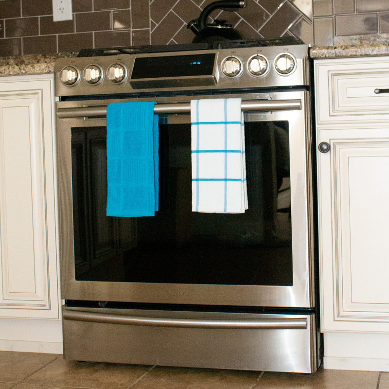 Blue Striped Cotton 6-Piece Kitchen Towel Set 15x25