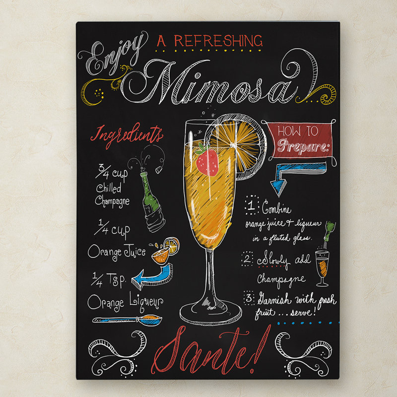 « mimosa », affiche rétro sur toile tendue, H 24 po x l 18 po