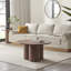 Delshawn Pebble Shaped Pillar Legged Round Veneer Wood Coffee Table - Luxury Scandi Style-1510620747