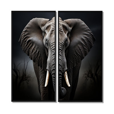 Elephant Silent Majesty III - Animals Elephant Wall Art Set Of 2