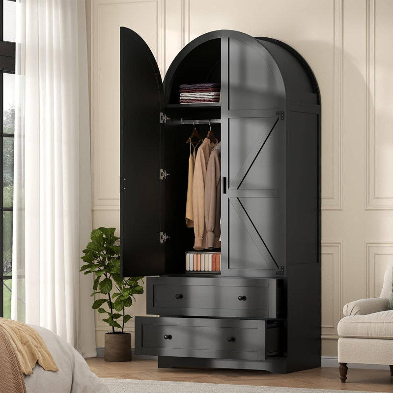 Armoire-penderie Armoire, Noir mat