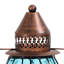 Lanterne d'appoint solaire en verre et métal antique avec 15 lumières DEL Fairy Firefly Exhart, 7 par 14 po Exhart-793827265