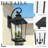 27 Inch Large Outdoor Wall Light Die-Cast Aluminum In Black Finish Seeded Glass