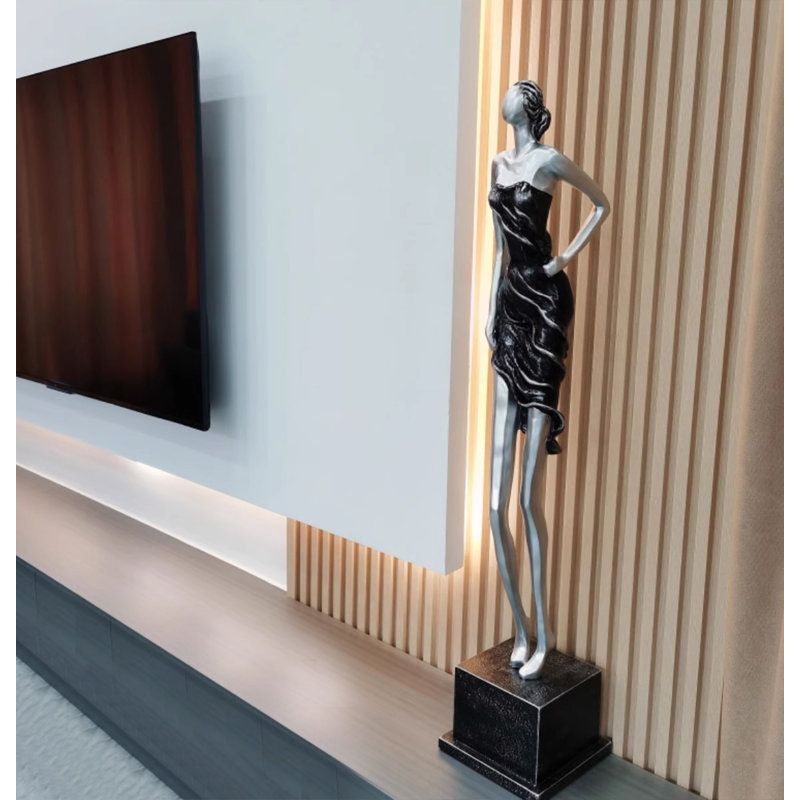 55" Silver Composite&Resin Decorative Objects