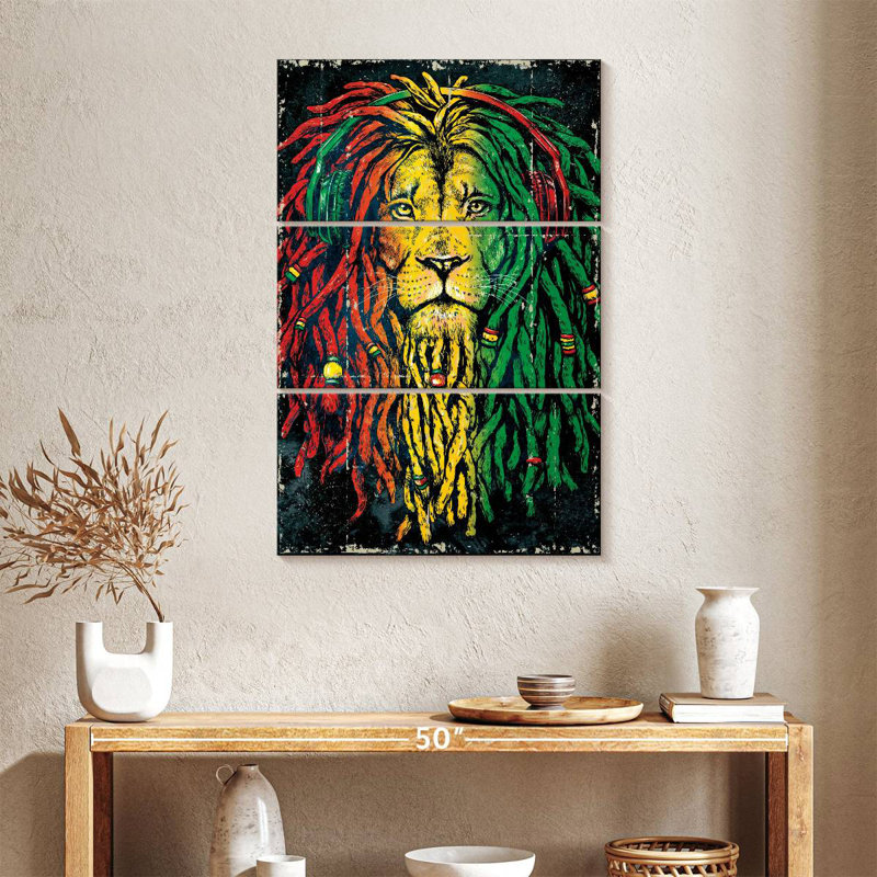 Brampt Reggae Colorful Lion, 32" H x 20" W