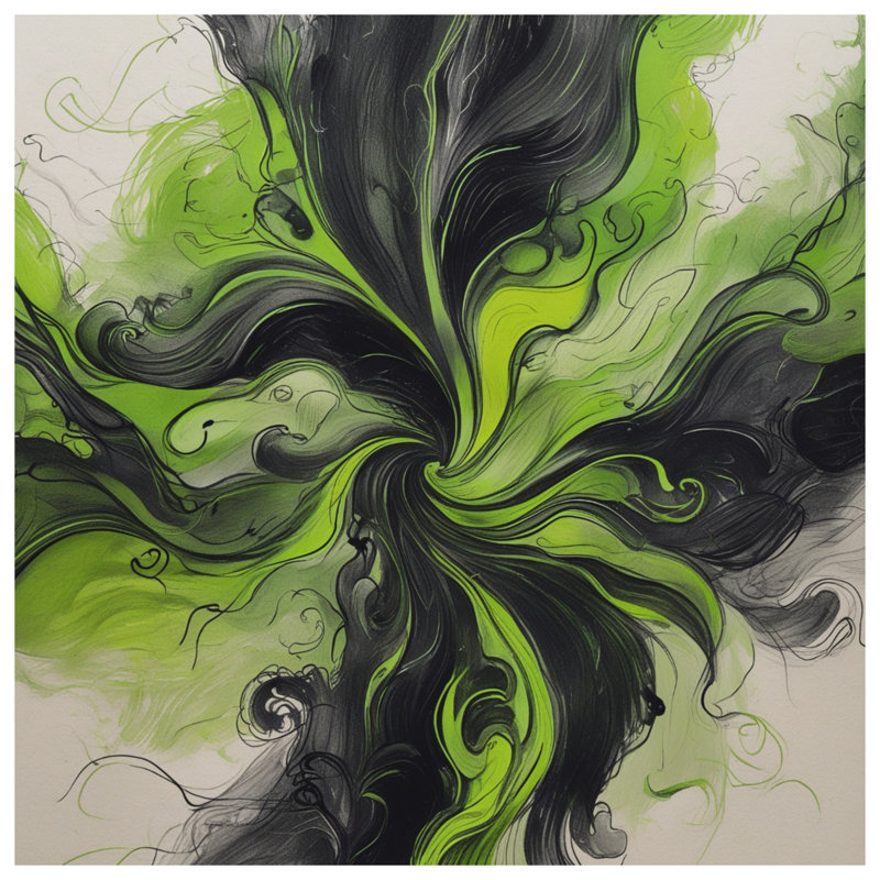 Tapis de bain tourbillonnant vert abstrait, 34 po L x 21 po L