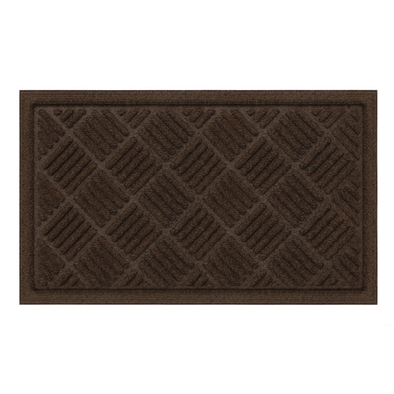 StepGuard 3-foot x 4-foot Heavy Duty Contours Parquet Door Mat, Brown