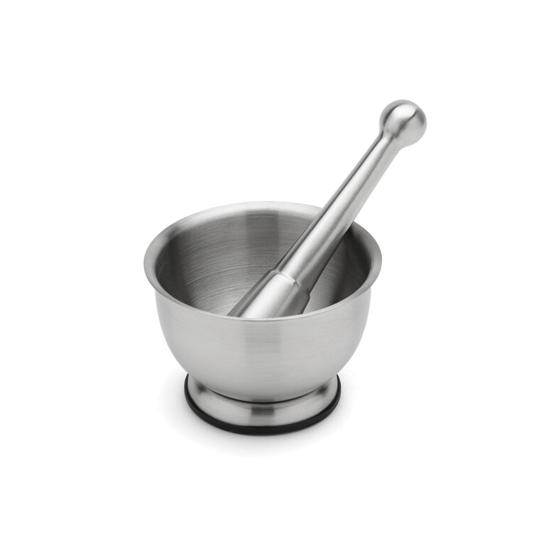 Mortar and Pestle Set 5inch Large Capacity Stainless Steel Spice Grinder  withLid