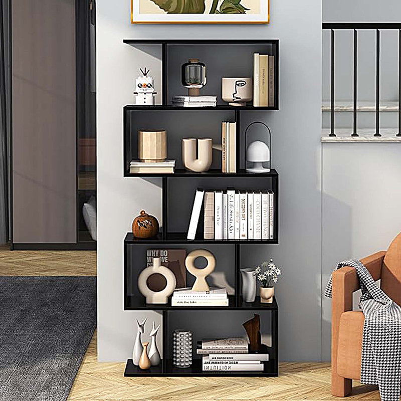 Grande bibliothèque avec bibliothèque à 5 niveaux en bois pour le bureau de la chambre à coucher du salon