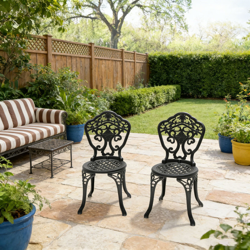 Cast Aluminum Patio Dining Chair 2PCS