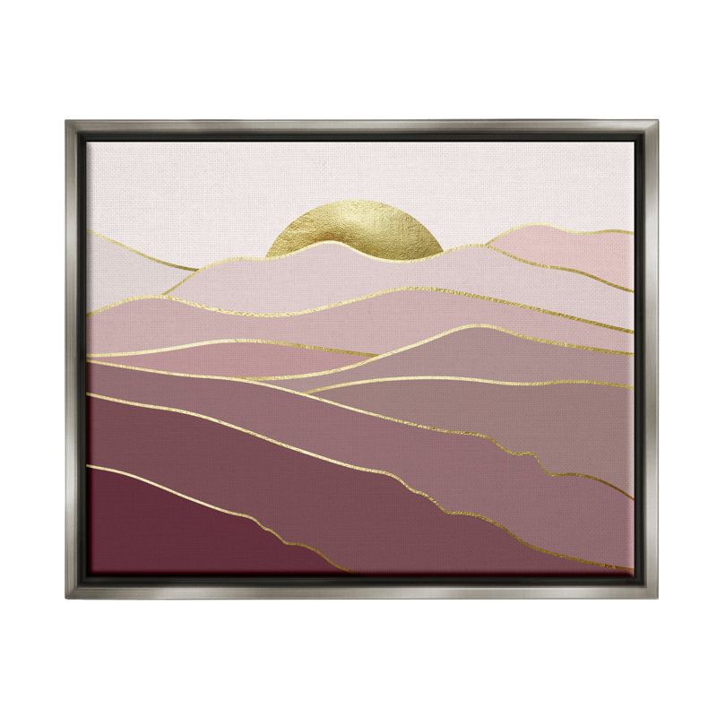 «Layered Pink Glam Mountain Peaks Floater» par Urban Epiphany, H 17 po x l 21 po x P 1,7 po, Cadre flottant gris lustré