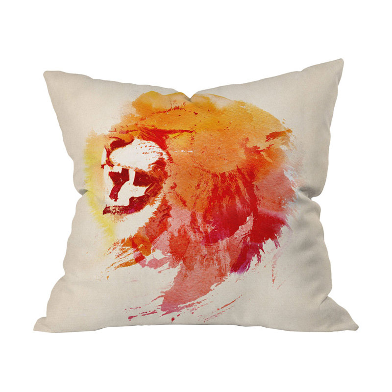 Coussin intérieur/extérieur lion en colère