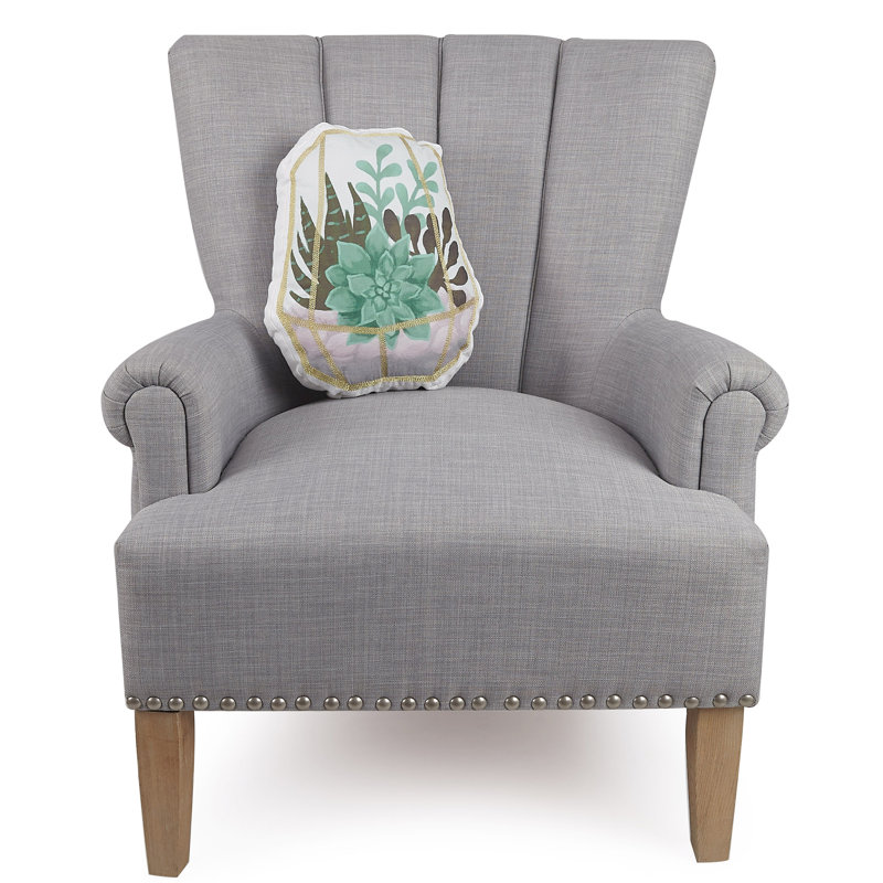  Succulent oreiller en coton en forme de terrarium