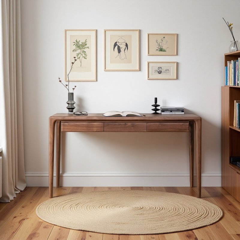 Bureau de style minimaliste, H 29,53 po x l 62,99 po x P 23,62 po