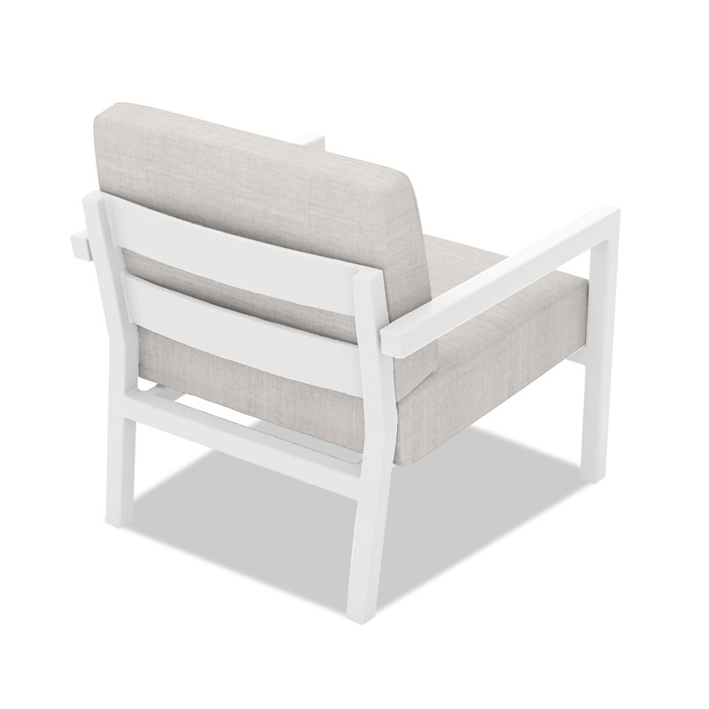 Vivant Patio Chair with Sunbrella® Cushions, Cast Silver Sunbrella®, White