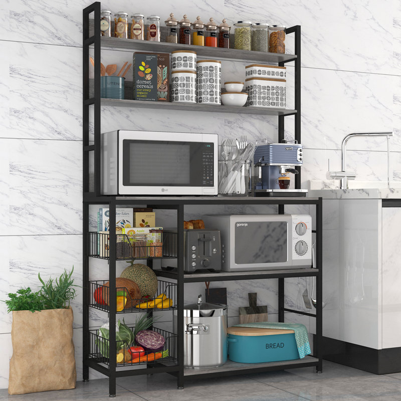 Lockbourne 39.37" Steel Standard Baker's Rack with Microwave Compatibility