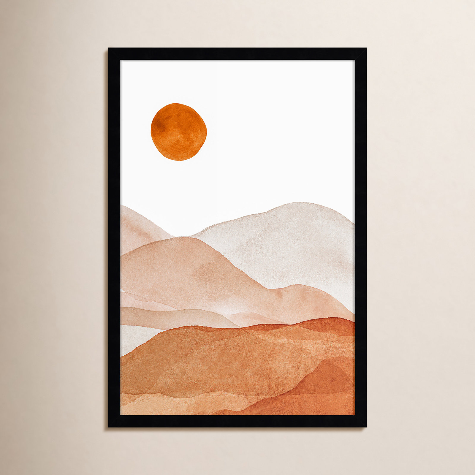Doris "Mountain Range I" Print, Black, 25.25" H x 17.25" W x 0.88" D