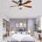 52 Inch Indoor Ceiling Fan With 3 Color Dimmable 5 ABS Blades Remote Control Reversible DC Motor Black With Led Light-121071266-121071269