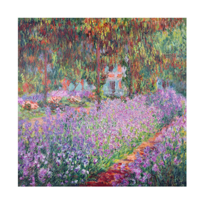  Wrapped Canvas Wall Art - Claude Monet 'The Artist's Garden at Giverny' Wall Art for Living Room, Bedroom, or Office Décor - 14x14