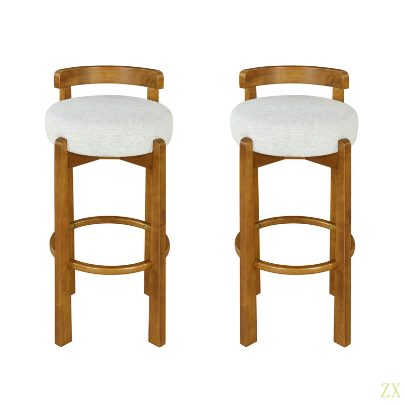 Ensemble de 2 tabourets de bar Elise, Gris clair