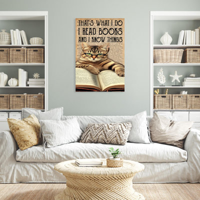 "Chat que je lis des livres et je sais des choses" - 1 pièce Recta