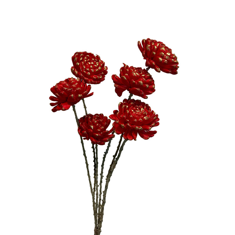 24 " Natural Fibers Mum Arrangement, Red