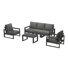 Ensemble de conversation modulaire 6 pièces avec cadre gris Patio