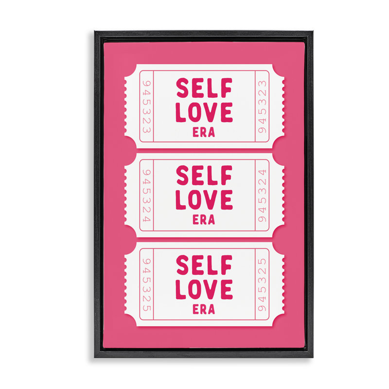 Cadre flottant Self Love Era, design par lettré et doublé, H 25 po x l 17 po, Cadre flottant noir de jais
