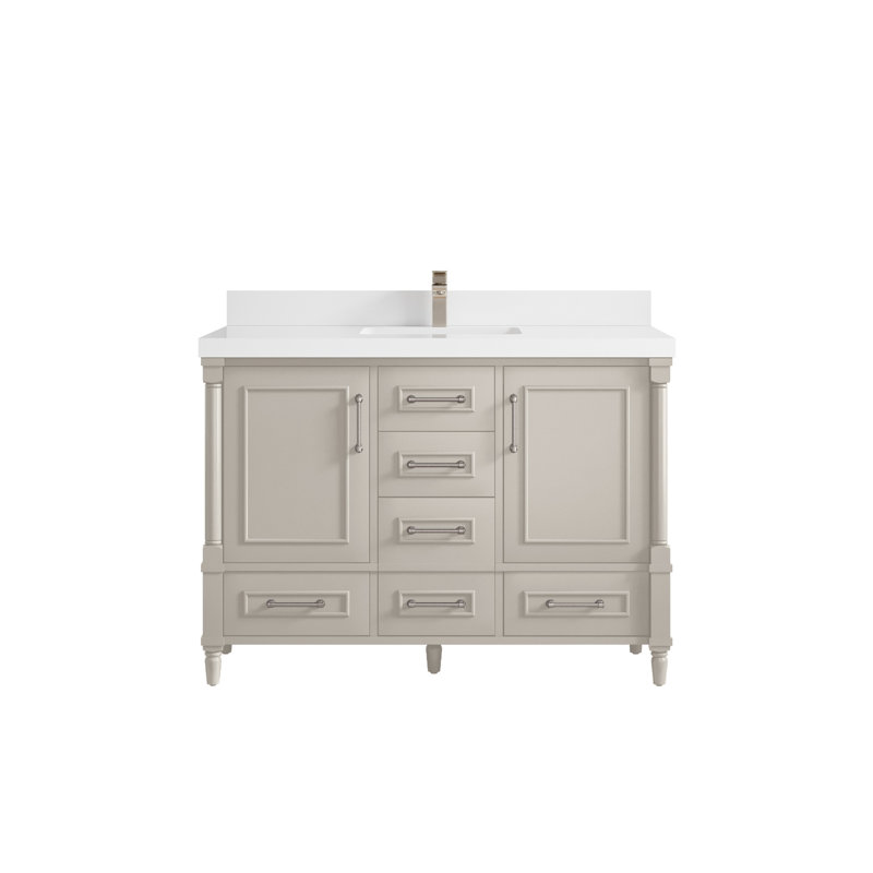 Meuble-lavabo simple avec comptoir 48 po Aberdeen, Blanc